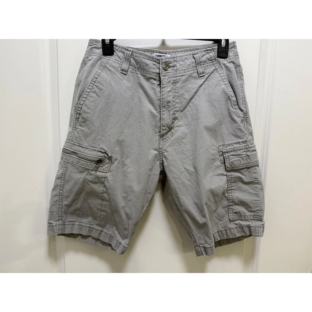 Denizen from Levis Mens Light Gray Ripstop Cargo Shorts Size 29 Utility Hiking